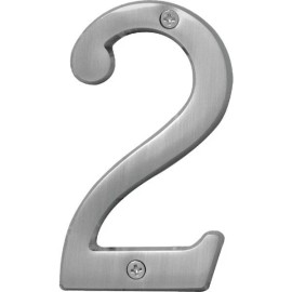 Hy-Ko 4 In. Satin Nickel House Number 2