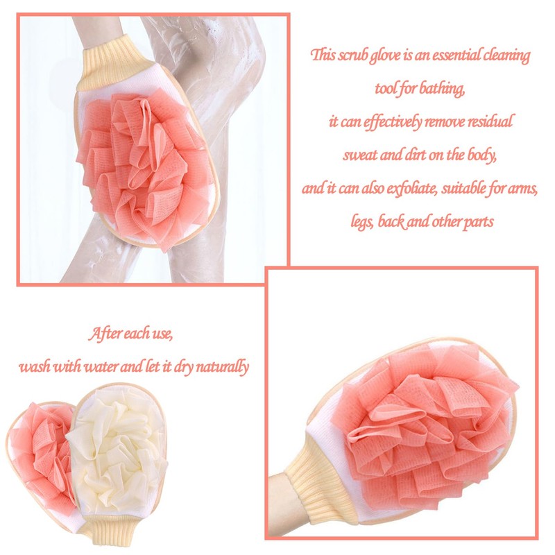 2 Pieces Bath Gloves Exfoliating Bath Gloves Bath Sponge Deep