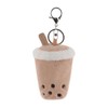 Apricot Lamb Boba Tea Cute Keychain, Soft Stuffed Plush Keychain