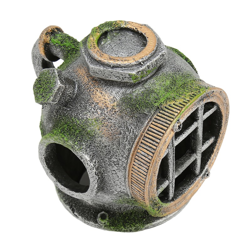 Aquarium Helmet Ornament Simulation Toxic Free Hideout House Resin Fish