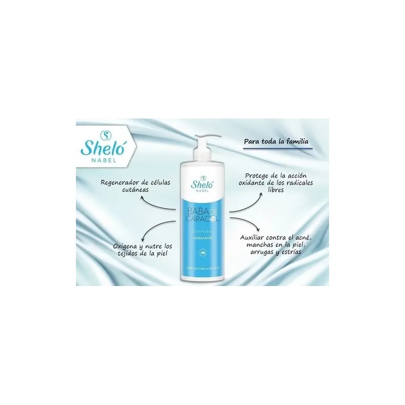 Crema Baba De Caracol Corporal 1 Lts Hidratante Shelo S156+2