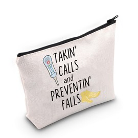 JNIAP Emergency Nurse Gift Takin' Calls and Preventin' Falls Cosmetic Bag Nursing School Gift (Takin' Calls Bag)