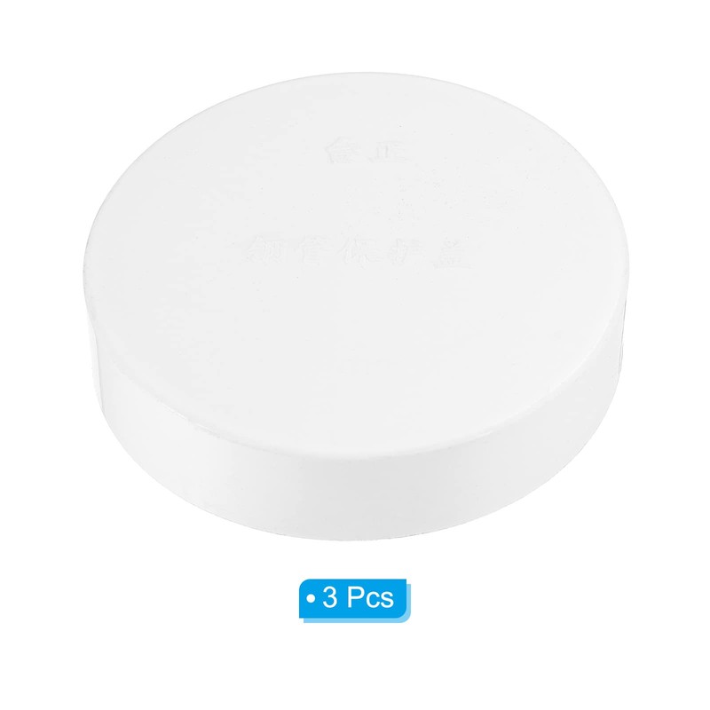PATIKIL 3.5"/89mm PVC Pipe End Cap Fitting, 3 Pack Furniture