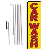 Yellow Car Wash Rectangle Feather Banner Flag Sign with Pole