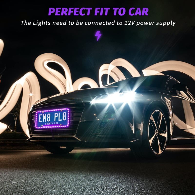 eing License Plate Frame Auto 12 V 54 LED Color