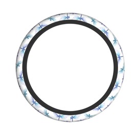 Cuczpau Steering Wheel Cover Car Accessories Anti-Slip Universal Dragonfly 15 Inch Fit Auto SUV Sedan Vans Trucks