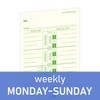 Weekly Time Cards 1-Sided, 3-1/2" x 9", Green Print, 100-Count