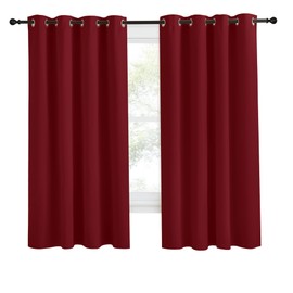 NICETOWN Christmas Burgundy Curtains for Living Room, 55x68 Inch,1 Piece, Burgundy Red, Home Decor Energy Smart Thermal Insulated Window Treatment Drape/Drapery for Patio Door