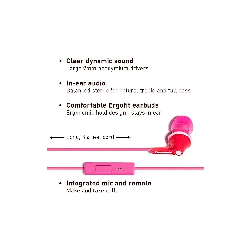 Panasonic RP-TCM125-P Con micrófono In-ear Rosa