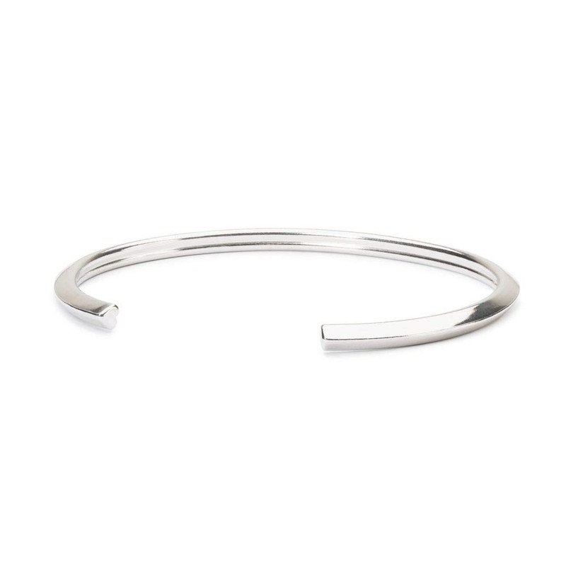 Trollbeads Silver Bangle Bracelet Heart S, Silver, no gem