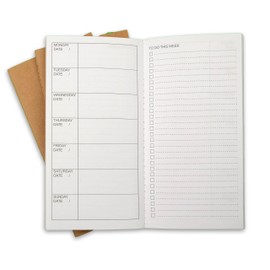 RICCO BELLO Weekly To Do List Undated Calendar Travelers Notebook Journal Refill Inserts for Standard Size Travel Journals, 8.25 x 4.25 inches (Set of 3)