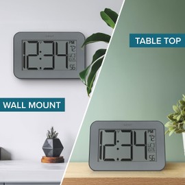 La Crosse Technology Atomic Digital Wall/Table Clock, 10" x 6.5" (513-02927)