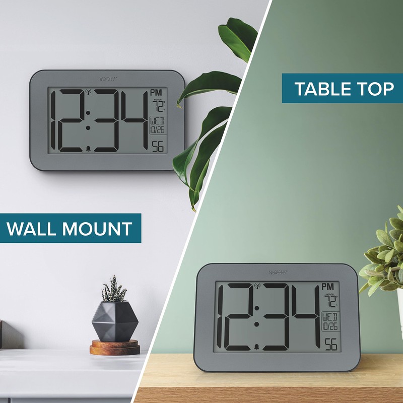 La Crosse Technology Atomic Digital Wall/Table Clock, 10" x 6.5"