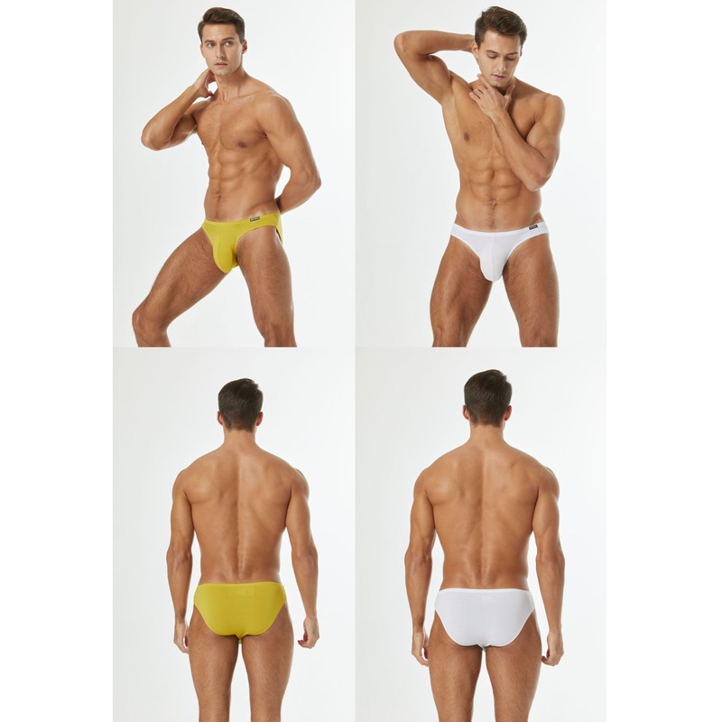 Mens Modal Briefs Low Rise Bikini Underwear Pack of 8,Medium
