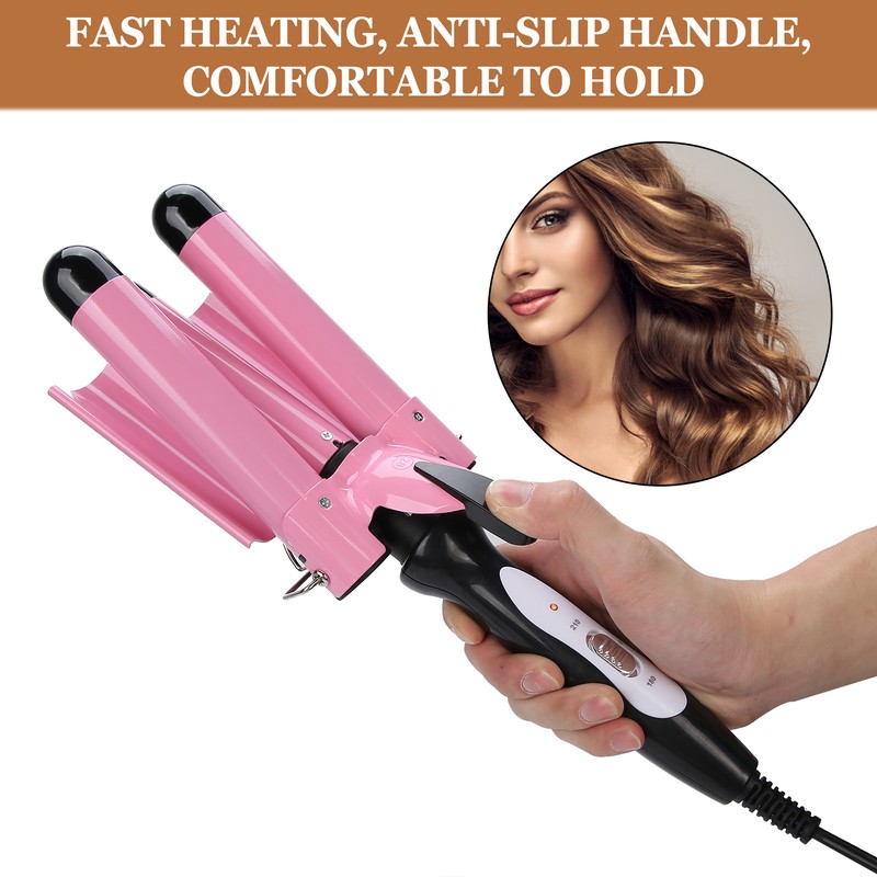 Hair Curling Iron 3 Barrel 28mm Electric Hair Waver Curling