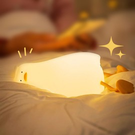 KUAEAY Luz de Noche de Pato para Bebé, Silicona Luz Nocturna Infantil, Lampara USB Recargable Portatil para Niños Habitación, 3 Regulación, Linda Luz Nocturna para Dormir Lactancia, Decoración