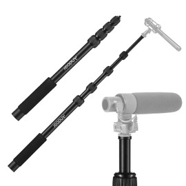 Andoer Handheld Microphone Boom Arm 4-Section Extendable Aluminum Alloy Boom Pole 1/4 Inch Screw & Thread with Foam Grip Twist Locks 45cm-155cm/18in-61in Adjustable Length 2kg Load Capacity