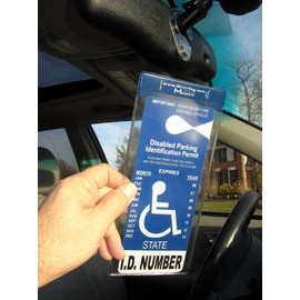 Silver by JL Safety- Handicap Parking Placard Holder, Magnetically Display & Put Away Your Disabled Permit Tag with Eyes Closed. Made in USA