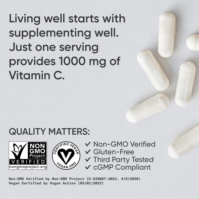 Sports Research High Potency Vitamin C Supplement - Vegan Veggie