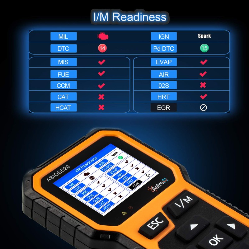 AstroAI OBD2 ASIOS520 Escáner Automotriz Professional, Lector de Códigos Universal,