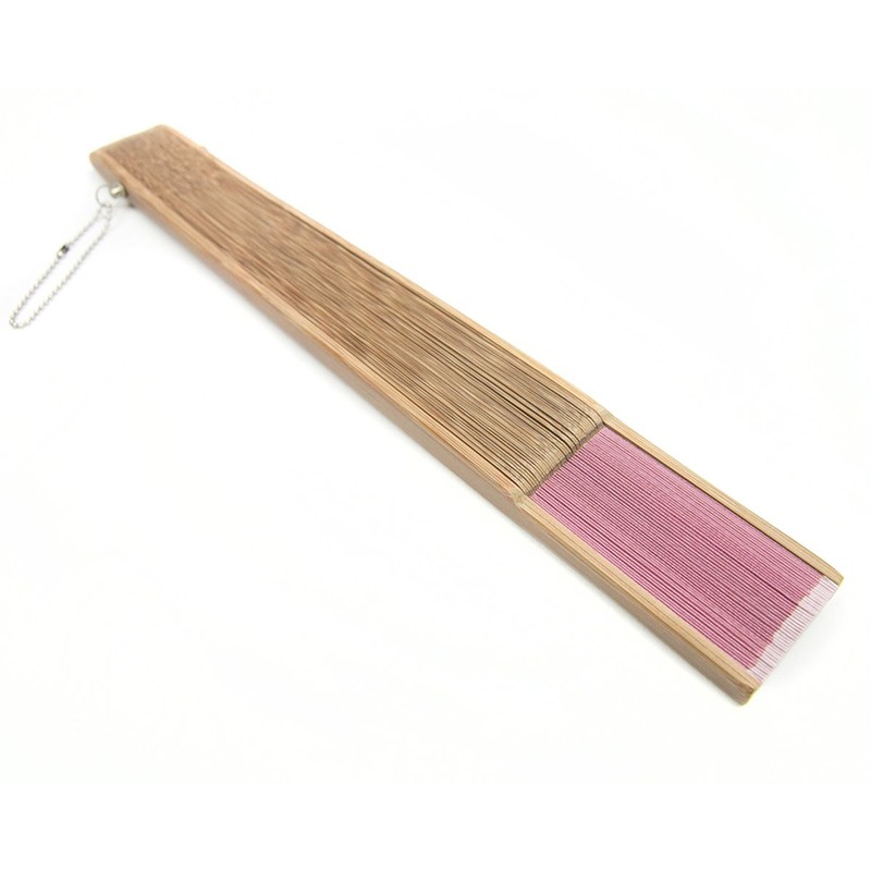 Kyoetsu Women's Hand Fan, Pure Silk, Plain, Tea Bone Set,