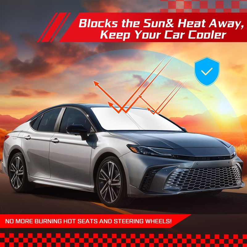 ARISMOTOR Windshield Sun Shade for Toyota Camry(XSE XLE SE LE)