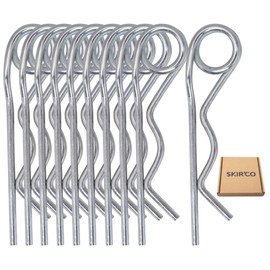 SKIR'CO (Pack of 10) Zinc Plated Steel Spring Cotter Pins 2mm Double Ring R Clips R Shaped Spring Cotter Pin