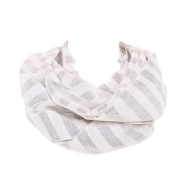 Premium Striped Glitter Infinity Loop Fashion Scarf, White