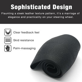 SEGADEN Funda protectora de silicona suave para volante de coche, diseño antideslizante universal de 14 a 16 pulgadas, color negro