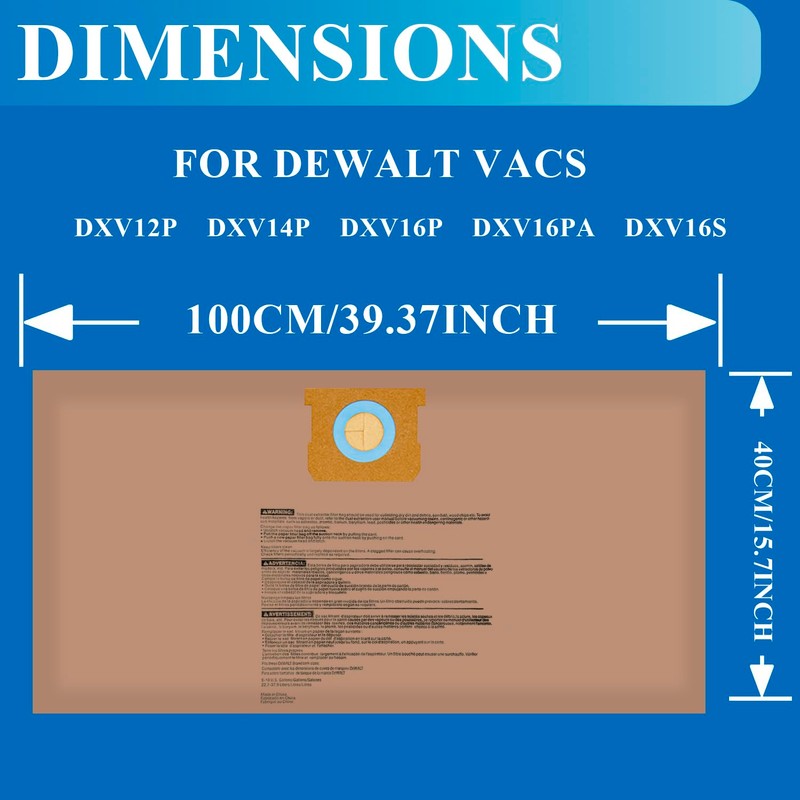 12 Pack DXVA19-4102 Dust Bag Compatible with DEWALT 12-16 Gallon