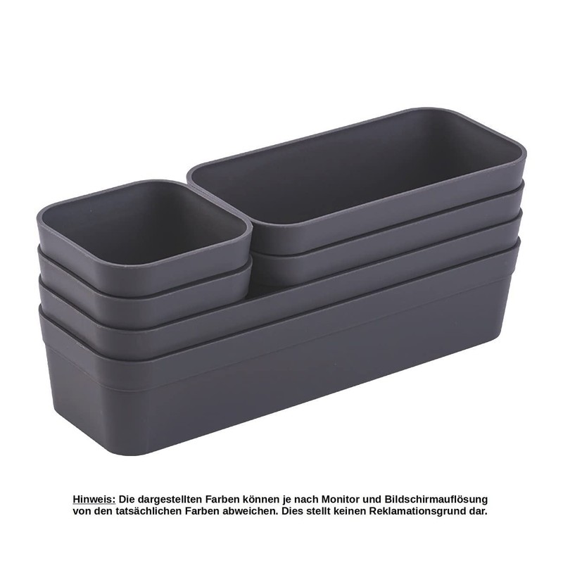 1x Drawer Organiser Set, Storage Box, One-Piece, Adjustable, Anthracite