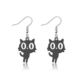 OKEYCH Cat Lover Gift Black Cat Earrings Cat Mom Jewelry Cosplay merch (Black Cat E)