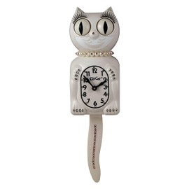 Kit Cat Klock Limited Edition Pink/White Crystals Jeweled Clock