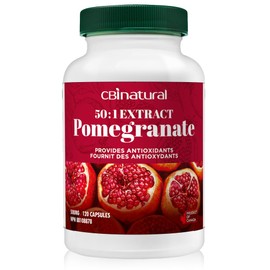 CBI Natural Pomegranate 50:1 Extract, 25000 mg Strength, 120 Vegan Capsules