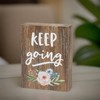 Inspirational Wood Grain Mini Block Sign, 4" (Keep Going)