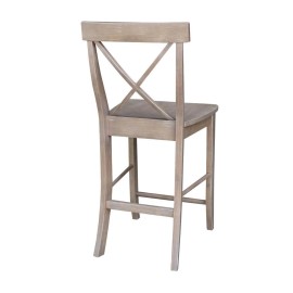 International Concepts X-Back Counter height Stool - 24" Seat Height, Washed Gray Taupe