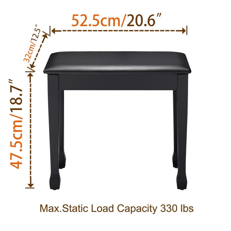 FILISITE Piano Bench with Waterproof Padded Cushion, Makeup Stools for
