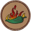 Flaming Jalapeno Patrol Patch - 2" Diameter Round Embroidered Patch (Sew-on)