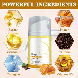 Straffende Creme für Den Hals,Neck Cream,Wird mit Einem Weißen Keramik-Massagestab Geliefert,Spendet Tiefe Feuchtigkeit,Strafft Die Haut und Reduziert Feine Linien