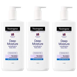 NEUTROGENA Norwegian Formula Loción corporal hipoalergénica para la humedad profunda (paquete de 3) para piel seca - (13.5 oz o 13.5 fl oz)