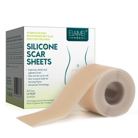 Silicone Scar Tape(1.5”x 120”), Scar Removal Strips for Acne Scars, Keloid Surgery, C Section Scar Silicone Strips - Scar Sheets 6-8 Week Supply silicone tape for new scars.