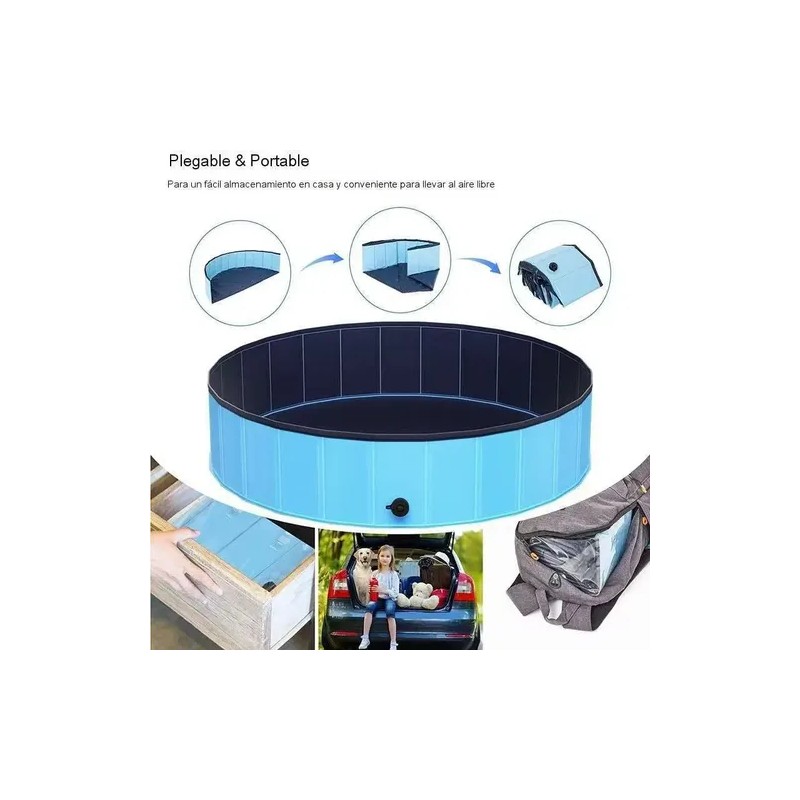 Alberca Plegable Piscina Perro Mascota Bañera Baño160cm
