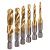 Eyech 6Pcs Titanium Combination Drill and Tap Bit Set, Metric