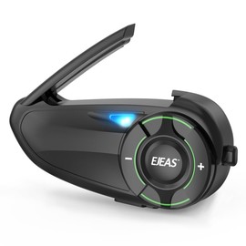 EJEAS Motorcycle Helmet Bluetooth Headset Q8, 6 Riders Group Talking 1000M Motorbike Helmet Mesh Intercom Communication System with Music Sharing/FM/Voice Assistant and IP67 Waterproof