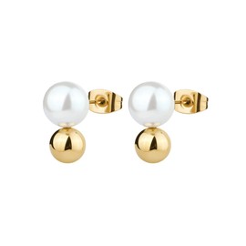 Brosway Perfect Earrings for Women Stainless Steel and Gold Pearl Length 72mm BPC23, Gemstone Pearl, Pearl