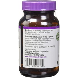 Bluebonnet Nutrition Potassium 99 mg 90 Veggie Caps