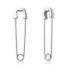 925 Sterling Silver Safety Pin Earrings Paper Clip Earrings for Women