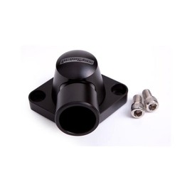 Aeroflow AF64-2034BLK Billet Thermostat Housing Black Swivel Fits SBC BBC