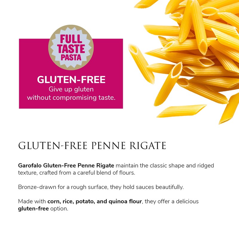 Garofalo - Premium Gluten-Free Penne Pasta, Italian Made, Corn, Rice,