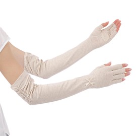 [HANDS UP MARKET] Arm Cover, UV Protection, Soy Fiber, Cool Contact, Arm Cover, Long Length, Sun Protection, UV Protection, Women's, Finger Cut Mesh, Breathable, Sunscreen, UV Care, For Driving,
